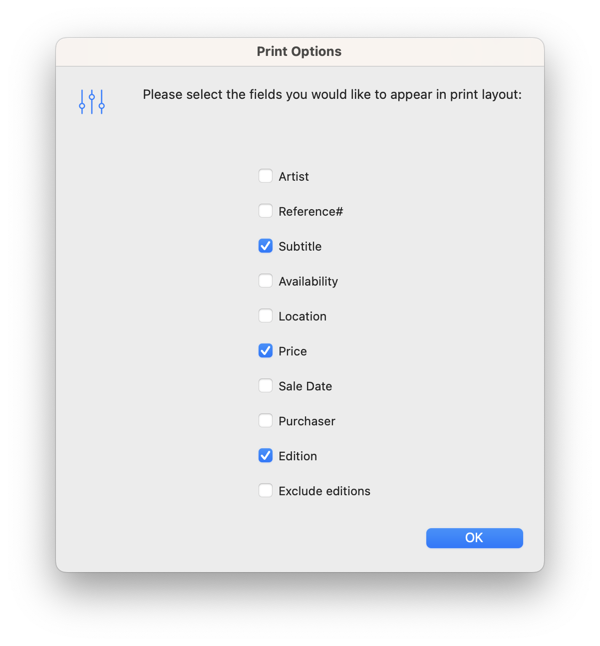 print dialog options