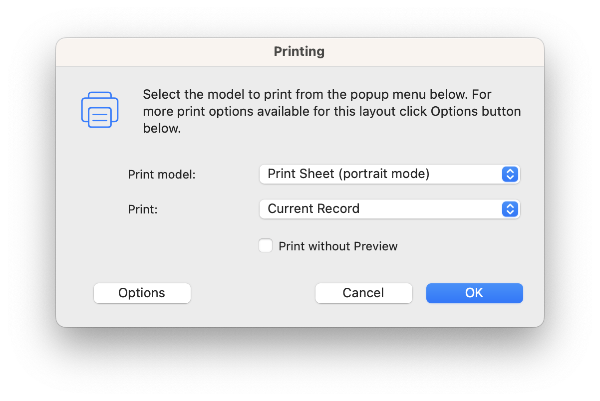 print dialog