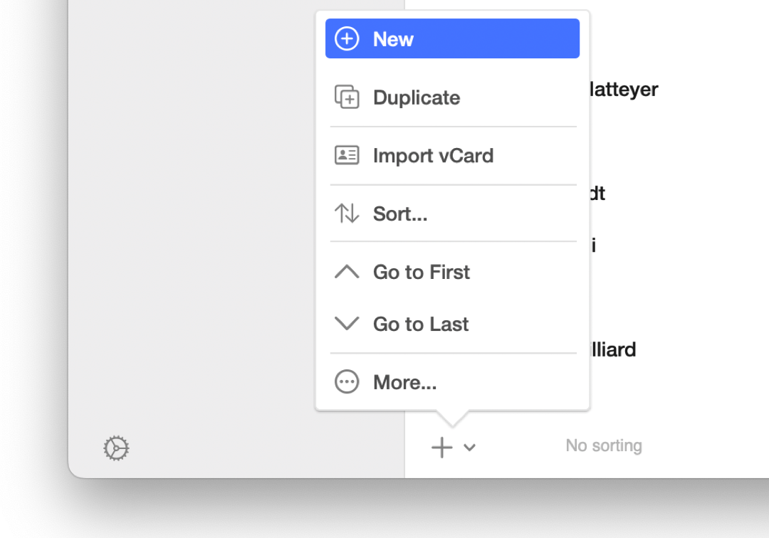 create new record - macOS