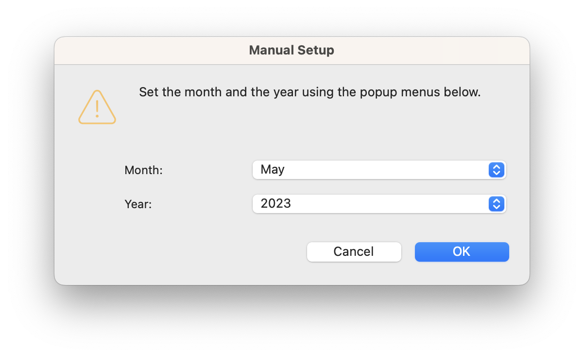 accounting - set month manually