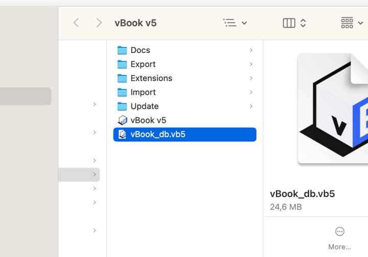 vbook folder on macOS