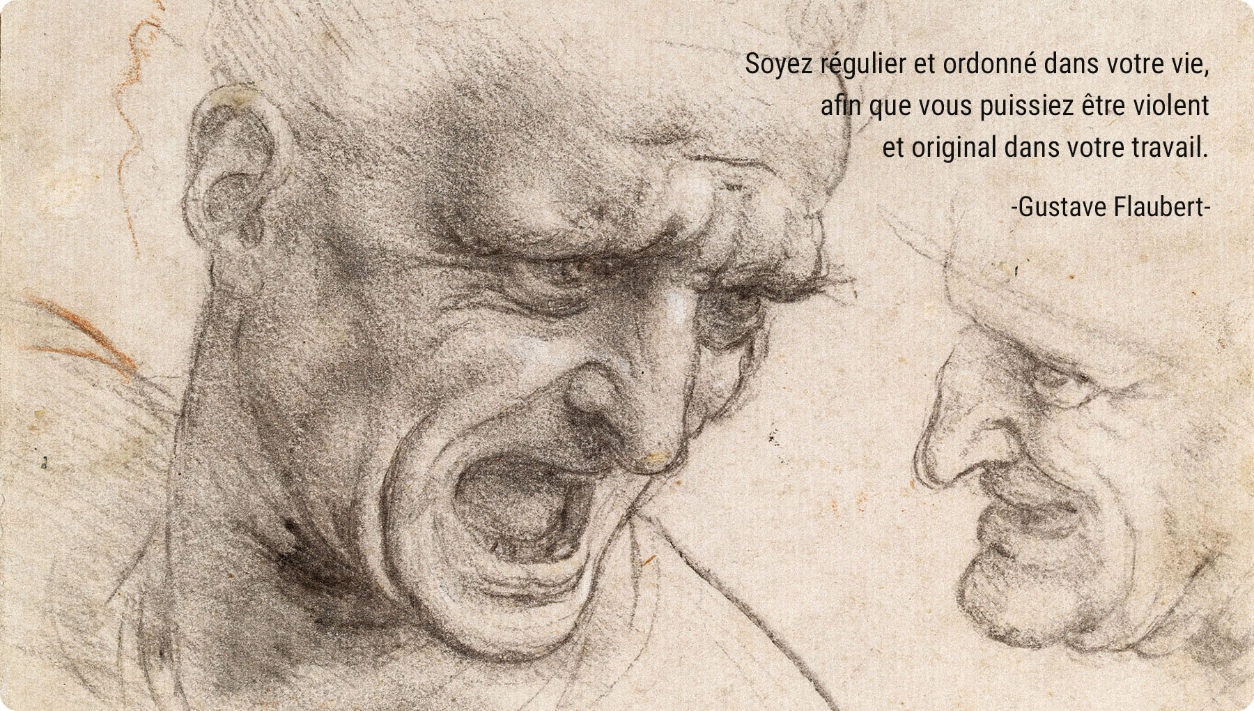 Soyez régulier et ordonné dans votre vie, afin que vous puissiez être violent et original dans votre travail. Gustave Flaubert