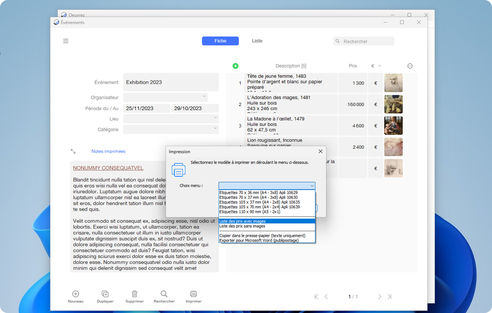 vBook v5 - Evénements - Windows
