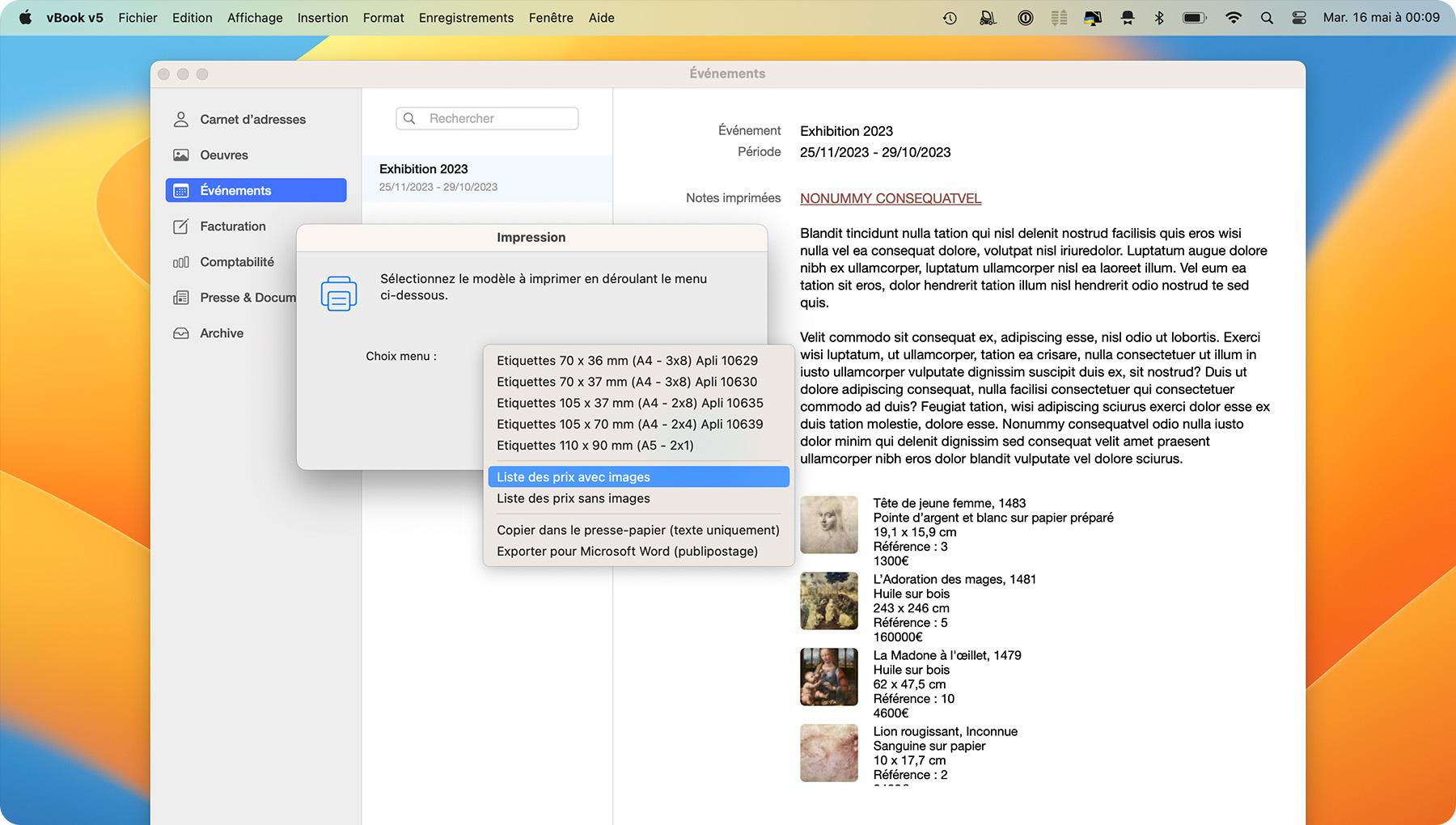 vBook-v5 Evénements