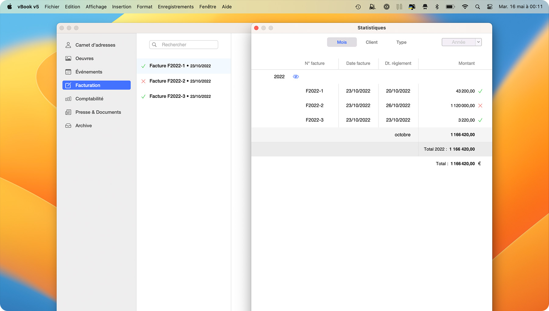 vBook-v5 Factures Statistiques