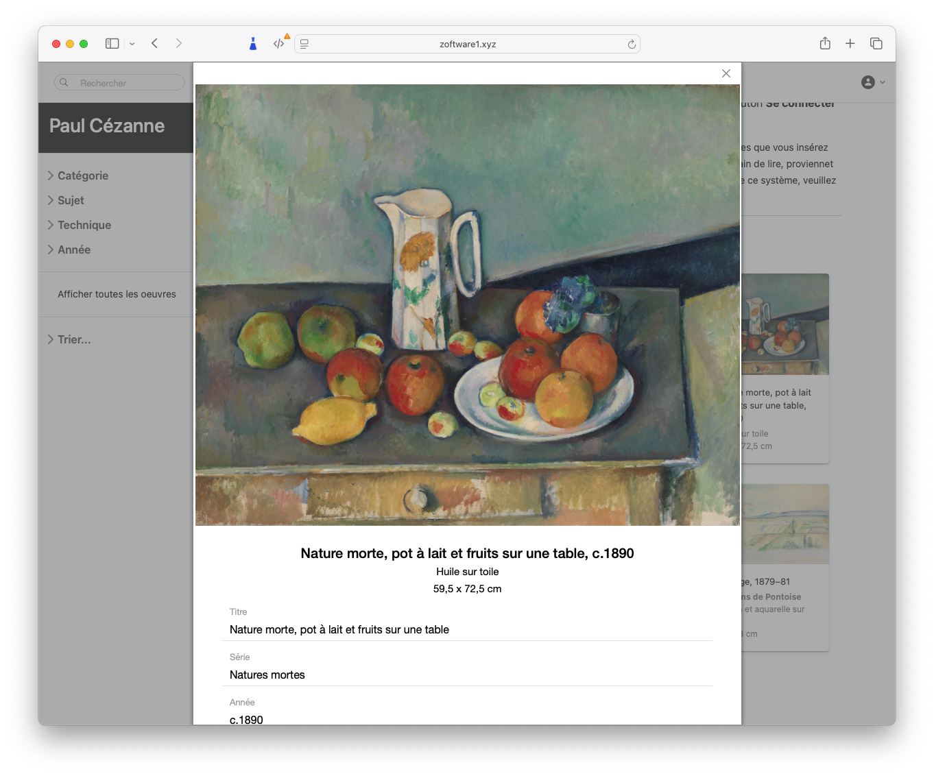 catalogue raisonne oeuvre detail