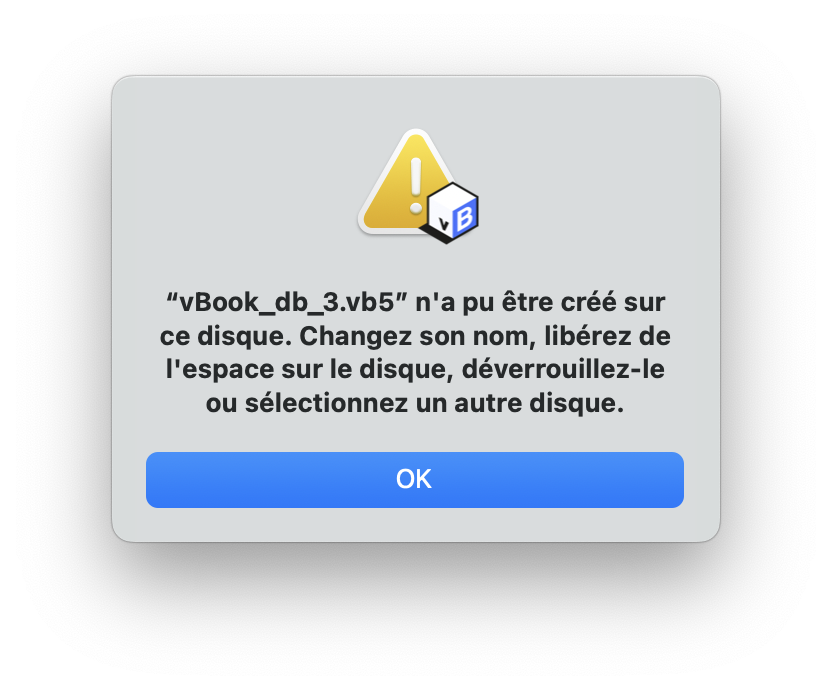 erreur sauvegarde auto
