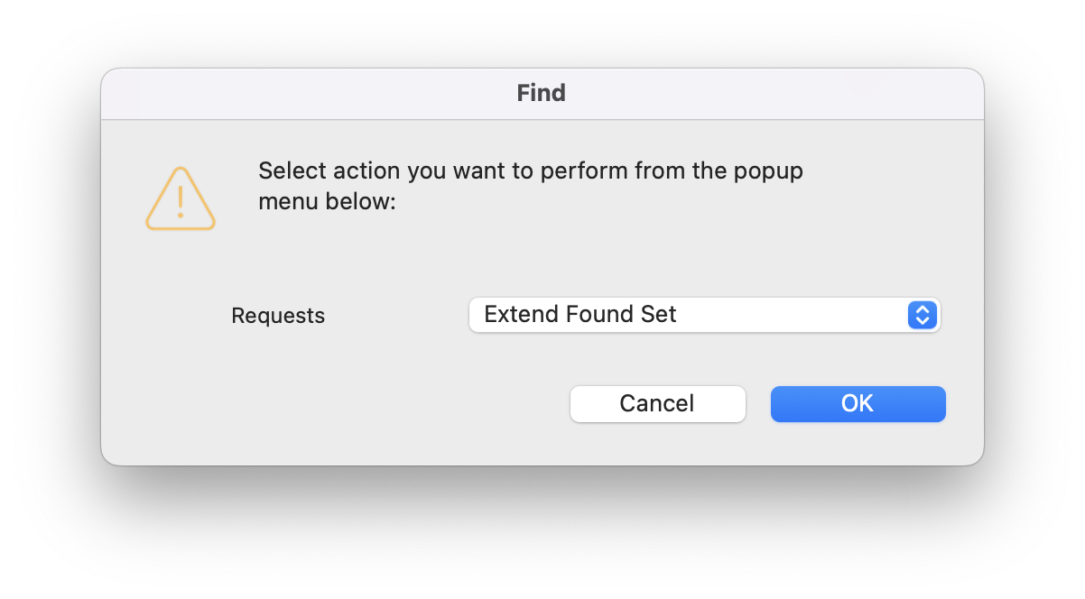 vCollection – search dialog