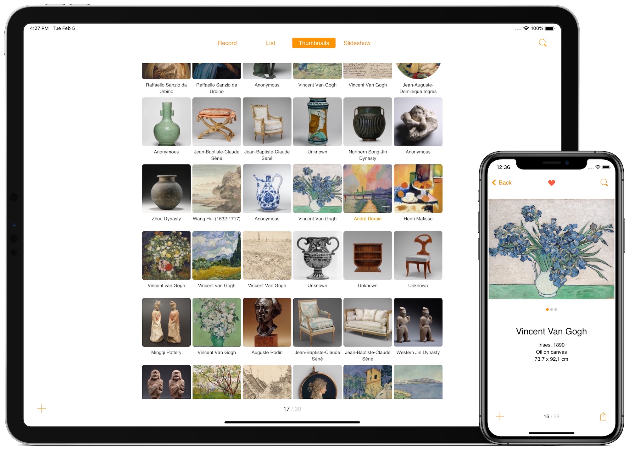 vCollection for iPad and iPhone