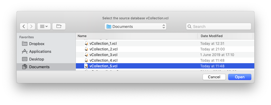 vCollection - Recover Data