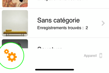 vCollection - iPhone - bouton Réglages