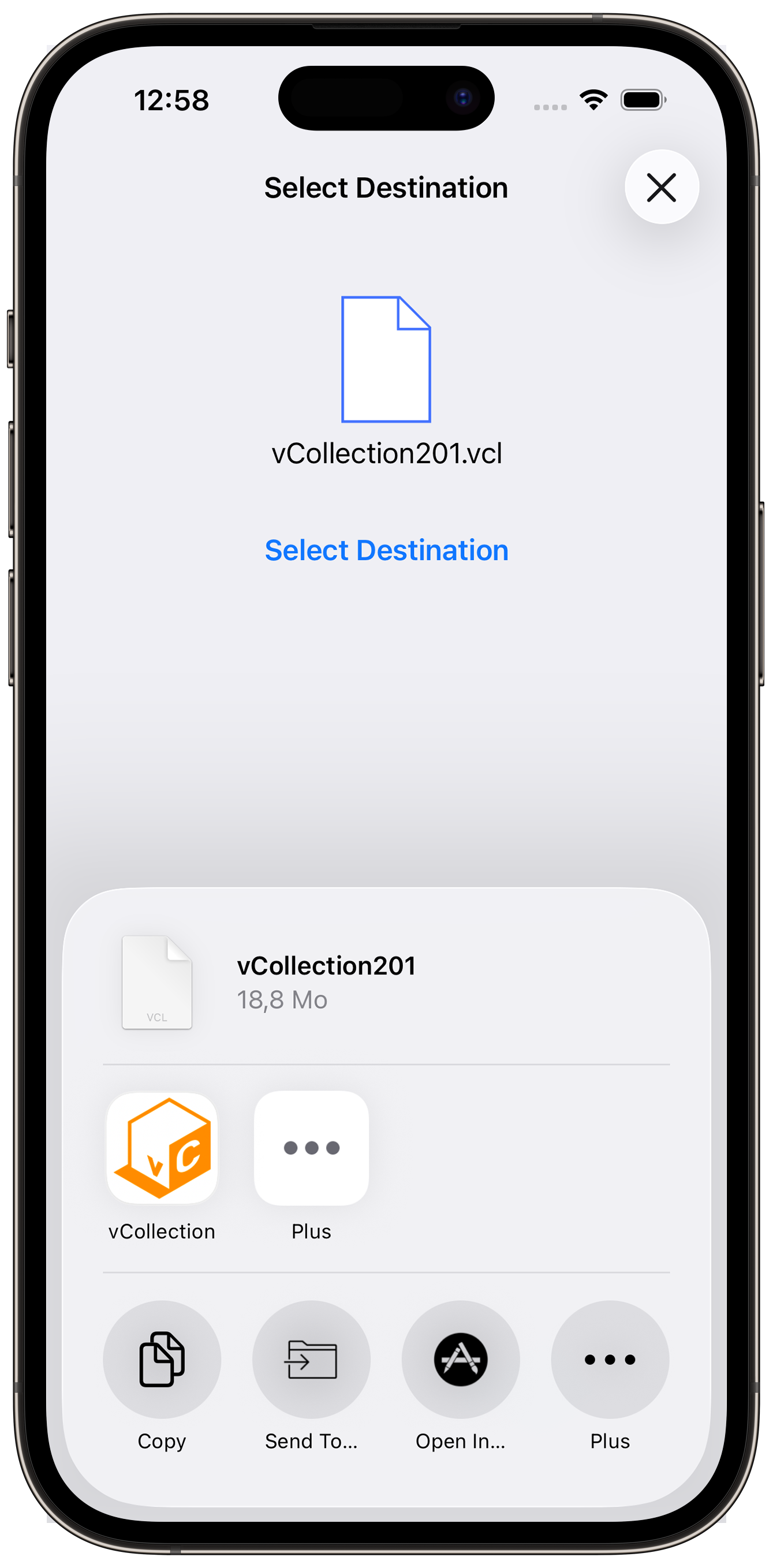 iPhone 14 vCollection export